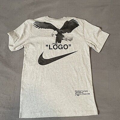 Norteamérica Señal biología OFF-WHITE x Nike NRG A6 Tuxedo Eagle T-Shirt Ash Grey BQ0827-063 - Size  Small S | eBay