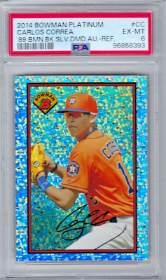 その他 CARLOS CORREA bowman refractor auto 2014 Carlos Correa Bowman Platinum RC Silver Diamond Auto