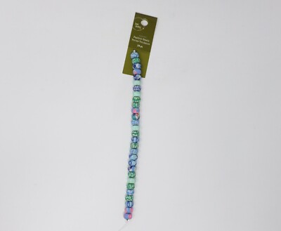 Bead Landing Polymer Clay Blue Flower Rondelle Fashion Beads - 29 pc