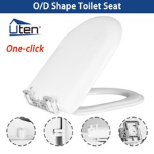 UNIVERSAL O/D SHAPE BATHROOM WC TOILET SEAT One-click SOFT CLOSE QUICK RELEASE