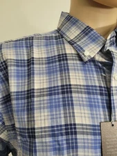 Daniel Cremieux Signature Men's Shirt Size XL Blue Plaid Long Sleeves NWT 19