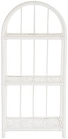 Rattan Badregal/Rundbogen Regal/Standregal/KüChenregal/ 3 Ablagen (Weiß)