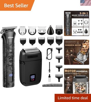 Men's Electric Razor 4 Trimmer Heads 10 Guide Combs Replacement