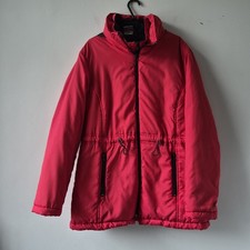 Anne De Lancay Womens Deep Pink Zip Through Winter Jacket Size Small