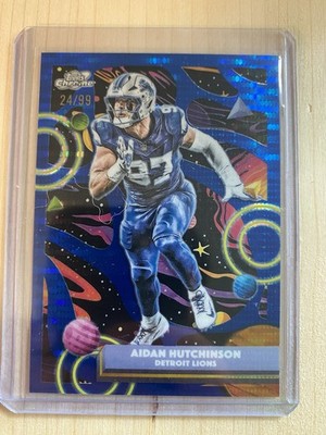 Topps 2025 Topps Chrome Aidan Hutchinson Detroit Lions #34 Blue 24/99