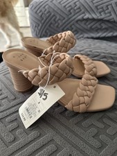    Braided Strap Block Heel Sandals   Size 6 A New Day 