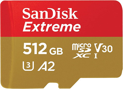 SANDISK Extreme Microsc Card 512GB + SD-Adapter (Microsd Card für Smartphones, A