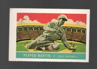 1977 Dover 1933 DeLong Gum R333 Reprint Pepper Martin St. Louis Cardinals #17 NM