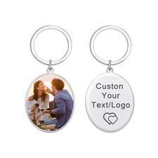 VNOX Personalized Custom Engrave Photo Family Keychain Tag Dogtag StainlessSteel