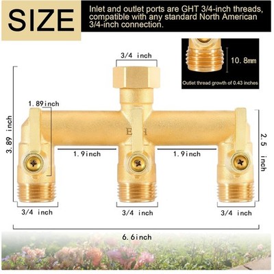 Heavy Duty Brass Splitter with Long Handles