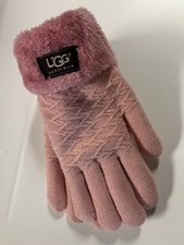 UGG WOMENS PINK GLOVES FLEECE LINED 