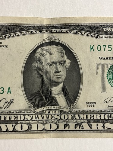RARE 1976 Series 2 dollar bill RARE K Series Very good condition Jefferson - Picture 6 of 10