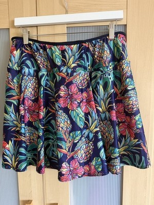 BOLDER Sparkle Skirts, Skort  Sz 2XL  Awesome tropical print pineapples/hibiscus