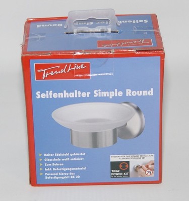 TrendLine Seifenschale Simple Round Edelstahl ohne Bohren Seifenablage