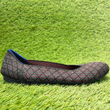 Rothy's The Flat Women Size 8 Black Gray Red Casual Classic Slip On Ballet Flats