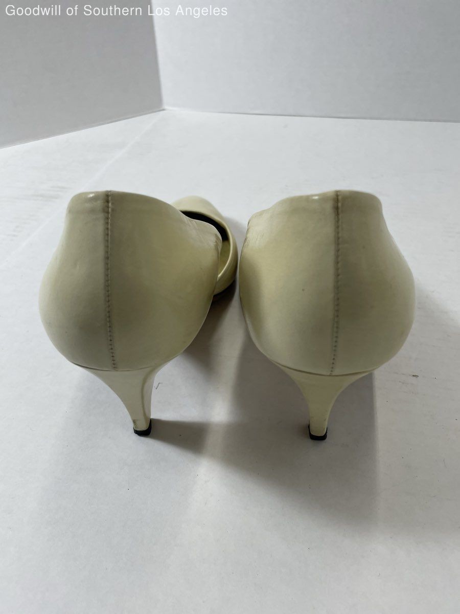 Authenticated Vintage Gucci Women's Cream Leather D'Orsay Pointed Toe EU 38.5 thumbnail 4