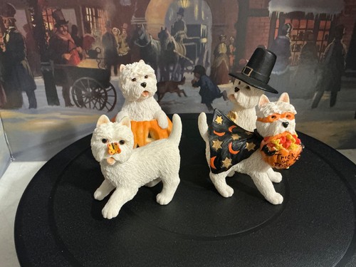 Sherratt & Simpson Westie Terrier Figurines. England. Set of 4 Playful Pups