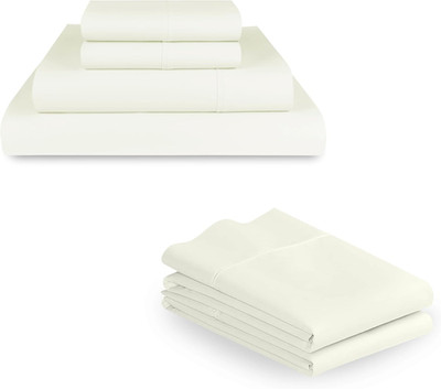 1000 Thread Count Supima Bedding Bundle - Full Sheet Set with 4 Pillowcases, 100