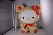 Round 1 Sanrio Hello Kitty Yellow Teddy Bear Suit Costume Hearts Print 13 Plush