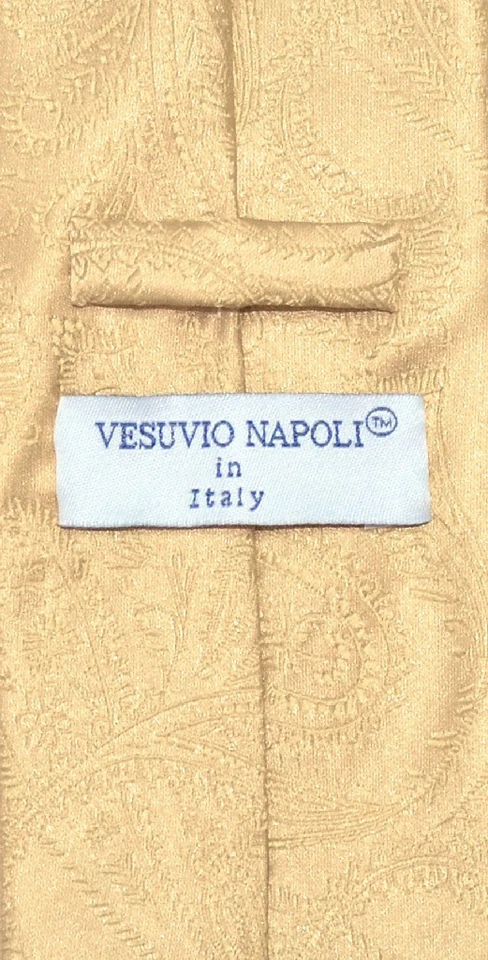 Juego de corbata y pañuelo a juego Vesuvio Napoli color dorado PAISLEY Foto 2 de 2