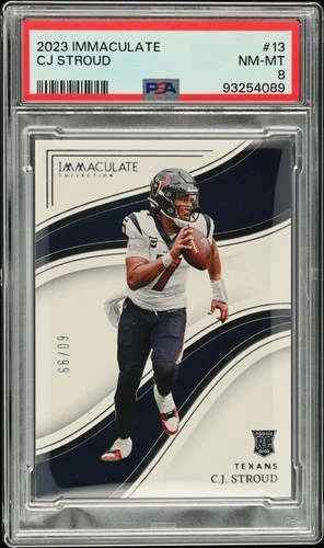 2023 PANINI IMMACULATE COLLECTION #13 CJ STROUD ROOKIE RC 60/99 PSA 8