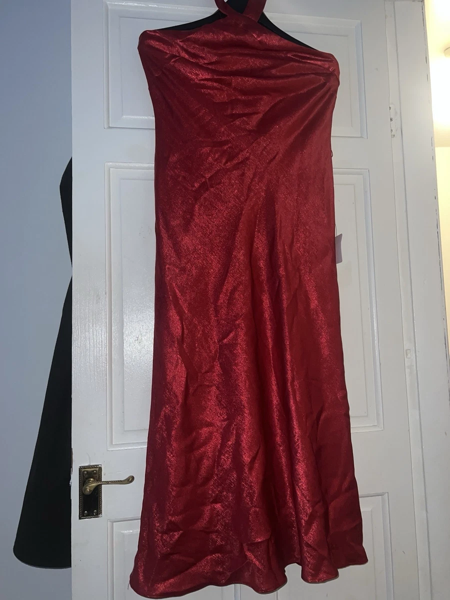 Hermoso vestido rojo para mujer Adrianna Papell talla UK14 pero se ajustará a una talla UK 6