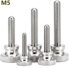 M5 304 Stainless Steel Round Knurled Thumb Screws High-Step Hand Grip Knob Bolts