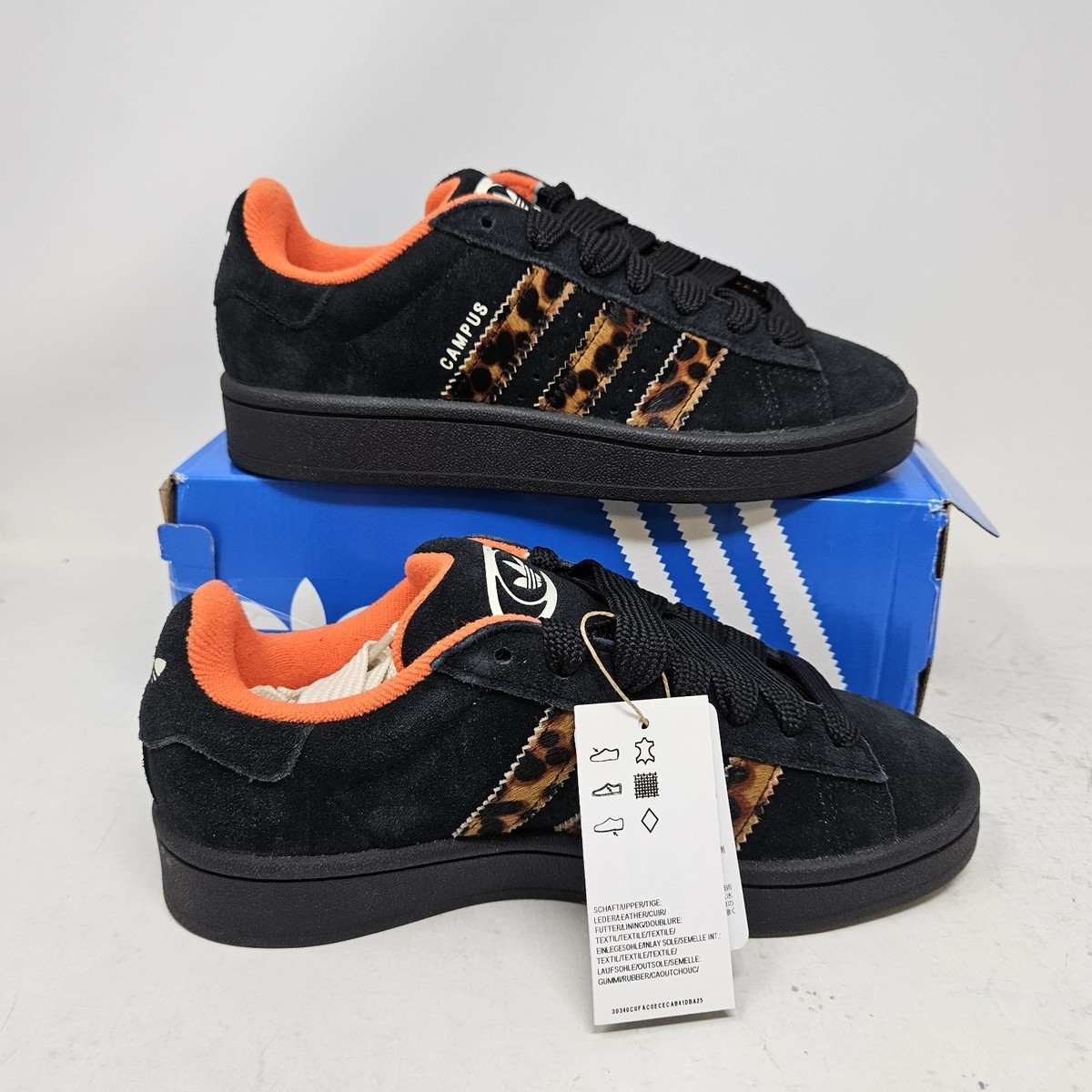 Women's Adidas Campus 00s Black Leopard Stripes Casual Shoes