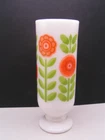 Vintage 1970s Avon Dutch Treat Milk Glass Demi-Cup Floral Design 3.5" X 5"