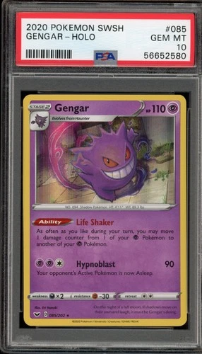 Pokemon Gengar Sword & Shield Holo Rare #085 PSA 10 Gem Mint