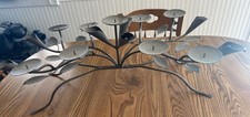 Vintage rustic twisted wrought iron candelabra with 9 candle holders