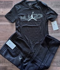 NWT Nike Air Jordan Boys YSM Black/Gray/White MJ 23 Sweat Pants Set Small