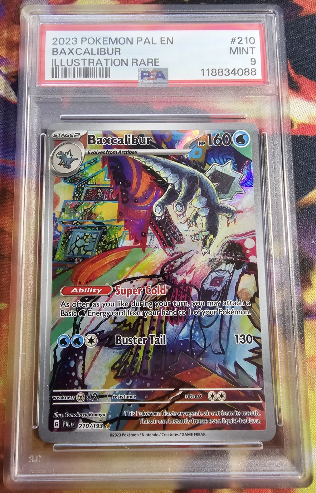 Pokemon TCG Baxcalibur 210/193 Paldea Evolved Illustration Rare Card - PSA 9