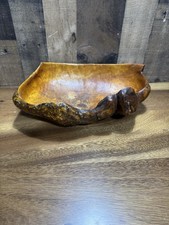 Hand Carved Burl Wood Bowl 14  Live Edge Rustic Decorative Centerpiece