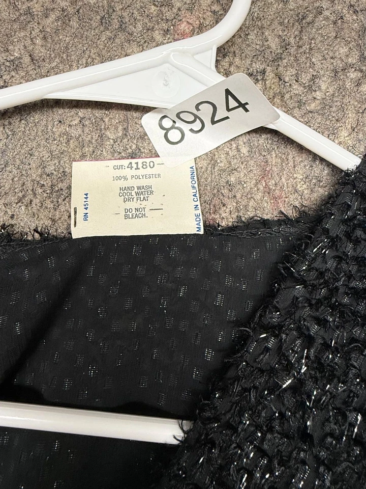 Vestido Jackie Vintage Metálico Imitación Envoltura Asimétrico Negro Fiesta Talla 3 Foto 4 de 4