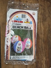 Vintage Disney Mickey Pals 24" Inflatable Beach Ball Goofy Donald Duck 1983