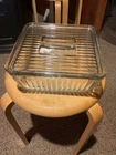 Anchor Hocking 1932 Vintage Design ribbed glass refrigerator dish. 9x9x3