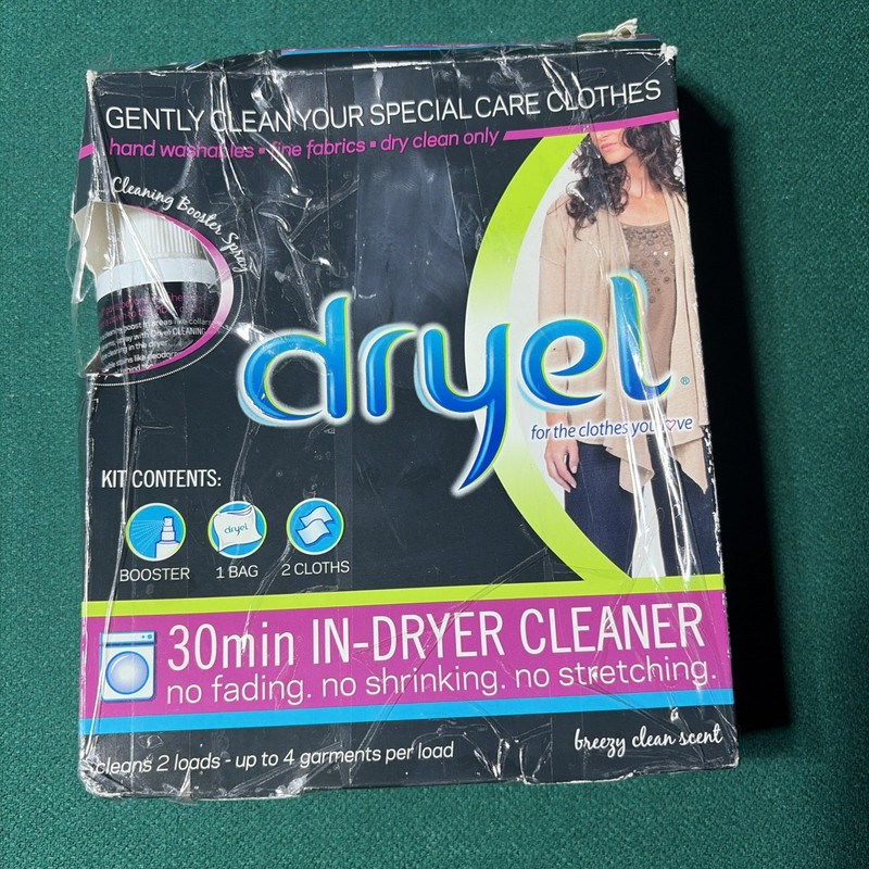 Dryel 30 min In-Dryer Cleaner Booster 2 Loads Kit New Sealed