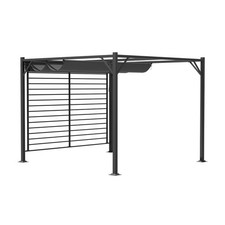 Outdoor Grey Pergola Retractable Canopy Decking Fence Patio Home Improvement
