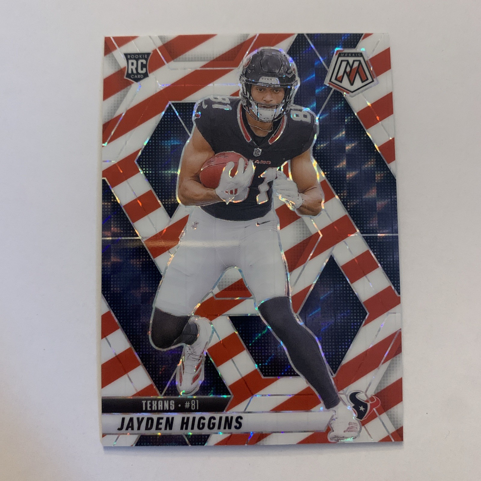 Jayden Higgins 2025 Mosaic #346 Red & White Stripe Rookie Card