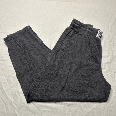 Vtg Everlast Snakeskin Reptile Grey/Black Boxing Workout Baggy Loose Pants L/XL