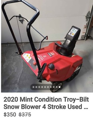 Snow Blower 2020 Troy-Bilt  Mint Condition,Used 10 Hours.4 Stroke,Stored Inside