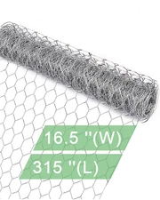 Galvanized Chicken Wire Mesh - Garden Animal Barrier Fence, 0.8 Inch Mesh Fence 