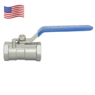 1/2" inch 1-piece Ball Valve NPT Female Threaded Stainless Steel 304 US STOCK