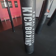 Total Fitness Kickboxing Heavy Bag Punching Bag, Black & White
