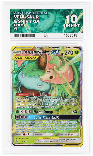 Venusaur & Snivy-GX graded ACE 10 for sale on eBay