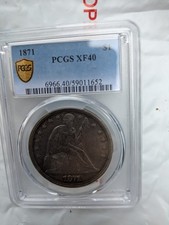 1871 Seated Liberty Dollar $1 PCGS XF40 (Code 666)