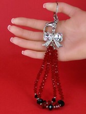 Crystal Rhinestone Bow Shaped Alloy Keychain Car Key Pendants Handbag Charm