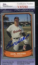 Earl Weaver 1989 Pacific Jsa Coa Hand Signed Authentic Autograph
