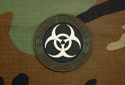 3D PVC GITD Zombie Outbreak Response Team Biohazard Woodland Glow Patch 